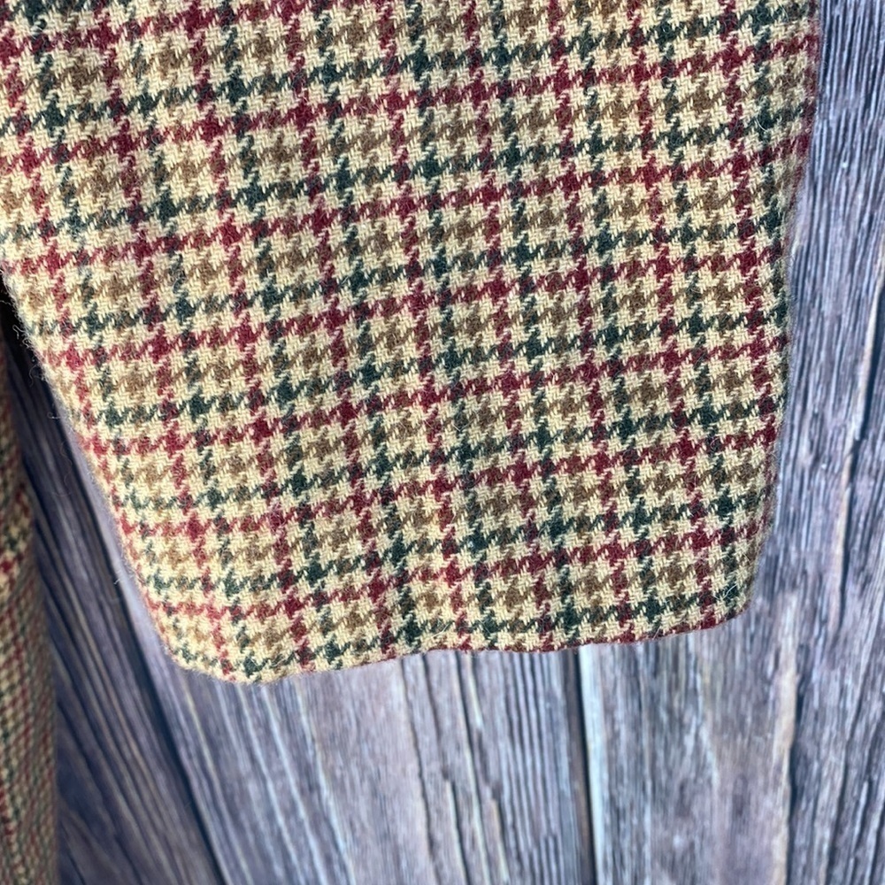 Womanβs Vintage Koret Petites Wool Blend Houndstooth Brown Suit- Size 6 - Picture 6 of 14